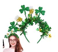 Shamrock Hairband - Shamrocks Pattern Festive Band, Green Striped Carnival Hair Accessory Bowler Theme | Suitable for Women Girls Irish Celebration Parade Festival Themed Outfit Wear