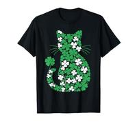 Shamrock Irish Cat Graphic Saint Patrick Day per Gli Amanti dei Gatti Maglietta