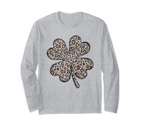 Shamrock Leopard, Giorno di San Patrizio, Donne & Ragazze, Irlanda Maglia a Manica