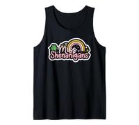 Shamrock Miss Shenanigans Rainbow St Patricks Day Donna Ragazza Canotta