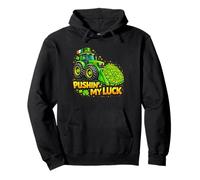 Shamrock Pushin My Luck Construction Truck St Patricks Day Felpa con Cappuccio