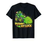 Shamrock Pushin My Luck Construction Truck St Patricks Day Maglietta