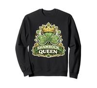 Shamrock Queen Crown Camicia Royal Clover St Patricks Day Felpa