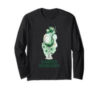 Shamrock Shenanigans Acquerello Vino Splash St Patricks Day Maglia a Manica