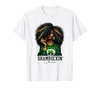 Shamrockin' Chic Paddys Day St Patrick Afro Americano Maglietta