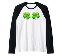 Shamrocks Boobs Irish St Patricks Day Clover Women Girl Maglia con Maniche Raglan
