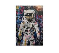 SHAMWZ Astronauta Abstract Art Graffiti Drawing - Decorazione moderna per camera familiare, 60 x 90 cm