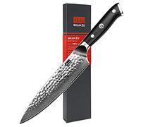SHAN ZU Damasco Coltelli da Cucina a 67 Strati Giapponese Coltello da Chef in Acciaio ad Alto Tenore di Carbonio19cm Coltello Damasco Professionali Coltello Multiuso con Manico in Fibra di Vetro G10