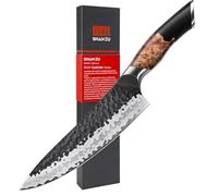 SHAN ZU Coltelli da Cucina Forgiato a Mano, Coltello da Santoku 18 cm, Professionali Coltello Giapponese in Acciaio a 7 Strati Coltello Multiuso Affilato in Acciaio Giapponese con Manico in Acero