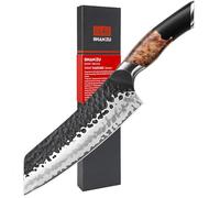 SHAN ZU Coltelli da Cucina Forgiato a Mano, Coltello da Santoku 18 cm, Professionali Coltello Giapponese in Acciaio a 7 Strati Coltello Multiuso Affilato in Acciaio Giapponese con Manico in Acero