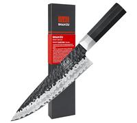 SHAN ZU Coltello da Chef 20,5 cm, Lama in Acciaio Giapponese 9Cr18MoV ad Alto Tenore di Carbonio, Forgiato a Mano a 7 Strati, Ultra Tagliente, Ergonomico in Fibra di Vetro G10 Manico Ottagonale