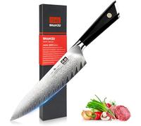 SHAN ZU Coltelli da Cucina Damasco 21cm Giapponese Coltello da Chef in 67 Strati Damasco 10Cr15MoV Acciaio ad Alto Tenore di Carbonio Professionali Coltello Multiuso con Manico in fibra di vetro G10