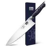 SHAN ZU Coltello da Chef Professionale da 20 cm, Giapponese Coltelli da Cucina Lama in Acciaio Inossidabile Ultra Affilata con Ergonomica K133 Impugnatura - Genbu Serie