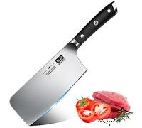 SHAN ZU Coltello da Cucina 20cm,Coltelli da Chef Coltelli da Cuoco Lama Acciaio Inossidabile Tedesco da 8'', Manico Ergonomico in Legno, per Tagliare Verdure, Carne e Frutta