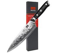 SHAN ZU Coltello da Cuoco Coltello da Cucina in Acciaio Damasco 8 Pollici, Coltelli da Cucina Professionali Affilato ad Alto Tenore di Carbonio Super Acciaio 67 Strati con Manico G10
