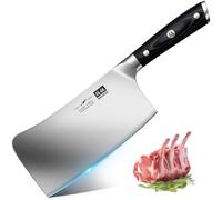 SHAN ZU Coltello Mannaia Giapponese 18CM Coltello Da Macellaio Acciaio Inossidabile Tedesco ad alto Tenore di Carbonio Coltelli da Cucina Lama Affilata Coltello Multiuso con Manico in Pakkawood