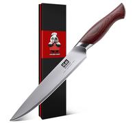 SHAN ZU Coltello Multiuso 15cm, Coltello Chef Giapponese per Carne e Verdure, Coltelli Cucina con Lama Acciaio Inossidabile ad Alto Tenore di Carbonio 10Cr15Mov e Impugnatura Ergonomica in Legno Pakka