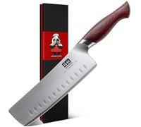 SHAN ZU Coltello Nakiri 18cm, Coltello da Cucina Giapponese per Carne e Verdure, Coltello da Chef Lama Acciaio Inossidabile ad Alto Tenore di Carbonio 10Cr15Mov e Impugnatura Ergonomica in Legno Pakka