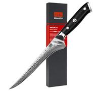 SHAN ZU Coltello per Filettare Damasco, 18cm Coltello per Disossare in Acciaio Damasco ad alto Tenore di Carbonio a 67 Strati, Coltello da Cucina in con Impugnatura Ergonomica in Fibra di Vetro G10