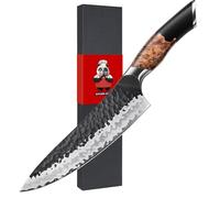 SHAN ZU Coltelli da Cucina Forgiato a Mano, Coltello da Santoku 18 cm, Professionali Coltello Giapponese in Acciaio a 7 Strati Coltello Multiuso Affilato in Acciaio Giapponese con Manico in Acero