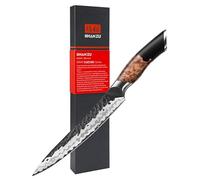 SHAN ZU Coltello Universale Giapponese 15 cm, Coltello da Chef in Acciaio al Carbonio a 7 Strati di Alta Qualità, Coltelli da Cucina Ultra Affilato Coltello Multiuso con Manico in Acero