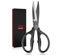 SHAN ZU Forbici da Cucina Resistenti, Forbici da Cucina Professionali Giapponesi in Acciaio Inox 5Cr15MoV, 21 cm Forbici Multiuso per Pollame e Carne con Confezione Regalo, Placcate in Titanio Nero