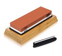 SHAN ZU Affilacoltelli Professionale Giapponese Pietra per Affilare 2-in-1 Affilacoltelli Cote 1000/6000 Grana Combinazione Affilacoltelli Professionale - con Stand Silicone Antiscivolo