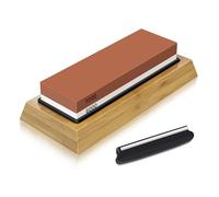 SHAN ZU Affilacoltelli Professionale Giapponese Pietra per Affilare 2-in-1 Affilacoltelli Cote 1000/6000 Grana Combinazione Affilacoltelli Professionale - con Stand Silicone Antiscivolo