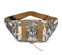 SHANBOYU Borsa a marsupio Sacca In Giro Per La Vita In Tela Borsa In Vita Casual Cintura Adatta Per La Corsa In Fitness Per Esterni Che Eseguono Ciclismo-Quattro Mimeti Grigi