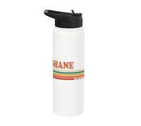 SHANE Retro Personalizzato Nome Vintage Stripes Stainless Steel Insulated Water Bottle