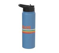 SHANE Retro Personalizzato Nome Vintage Stripes Stainless Steel Insulated Water Bottle