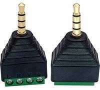 SHANFEILU 3,5 mm 4 poli Stereo TRRS Audio Video Maschio a 4 Terminali a vite Femmina Doppia Track Cuffia AUX Balun Connettore Senza Solderless Adattatore Convertitore Confezione da 2