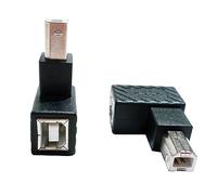 SHANFEILU 90 gradi USB 2.0 tipo B adattatore per stampante maschio a tipo B femmina angolo sinistro stampa e trasferimento dati connettore di estensione per stampante scanner fax 2pezzi