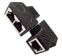 SHANFEILU Adattatore sdoppiatore RJ45 da RJ45 8P8C femmina a 2 femmina, accoppiatore splitter LAN Ethernet da 1 a 2, connettore splitter Ethernet per Cat5 Cat6, confezione da 2