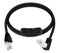 SHANFEILU Cavo di prolunga RJ45 CAT6e Ethernet 90 gradi maschio a maschio, cavo di rete con interruttore on/off, accoppiatore di linea, per cavo Ethernet Cat6/Cat5e/Cat5, 1 m, angolo verso l'alto