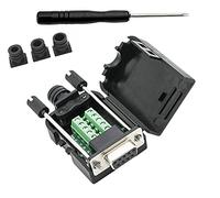 SHANFEILU DB9 Connettore breakout al cablaggio Terminale senza saldatura RS232 D-SUB Adattatore seriale femmina 9pin Port Board nucleo in gomma nera con custodia cacciavite bulloni lunghi
