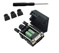 SHANFEILU DB9 Connettore breakout al cablaggio Terminale senza saldatura RS232 D-SUB Adattatore seriale maschio 9pin Port Board nucleo in gomma nera con custodia,cacciavite,bulloni lunghi