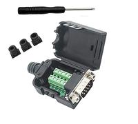SHANFEILU DB9 Connettore breakout al cablaggio Terminale senza saldatura RS232 D-SUB Adattatore seriale maschio 9pin Port Breakout Board nucleo in gomma nera con custodia, cacciavite, dadi
