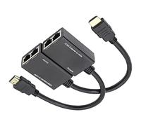 SHANFEILU Extender HDMI a RJ45 Over CAT 5e/6 Network LAN Ethernet cavo adattatore ripetitore di segnale 29,9 m 1080P HDMI maschio a RJ45 adattatore 30M mittente+ricevitore, 2 porte