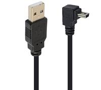 SHANFEILU Mini cavo USB da 90 gradi angolo mini 5 pin USB B maschio a USB 2.0 maschio sincronizzazione dati cavo di prolunga di ricarica per GPS Dash Cam nero verso il basso angolo giù 4,9 piedi