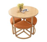SHANGDAOYU Elegante set di tavoli da pranzo rotondi con 4 sgabelli imbottiti,design compatto e salvaspazio, perfetto for il bar della colazione in cucina,la reception dell'ufficio,il caffè(Orange)