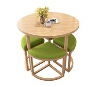SHANGDAOYU Elegante set di tavoli da pranzo rotondi con 4 sgabelli imbottiti,design compatto e salvaspazio, perfetto for il bar della colazione in cucina,la reception dell'ufficio,il caffè(Green)