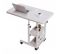 SHANGDAOYU Tavolino da divano sollevabile, struttura in metallo a forma di C, con 3 ripiani e rotelle, per divano, soggiorno, camera da letto, caffè, piccoli spazi(80cm/31.5IN)