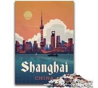 Shanghai JigsawPuzzle 1000 pezzi per adolescenti, gioco per famiglie antistress, sfida difficile, regali per amici e familiari, 1000 pezzi (50x75cm)