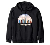 Shanghai, Orizzonte, Cina Felpa con Cappuccio