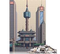 Shanghai Pixel Art Jigsaw Puzzle Impossibili 1000Pcs Decorazione Per La Casa. Giochi Rilassamento E Intelligence Per Adulti E Ragazzi Da 14 Anni 1000pcs (38x26cm)