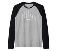 Shanghai Skyline Battito del Cuore La Cina Amo Shanghai Maglia con Maniche Raglan