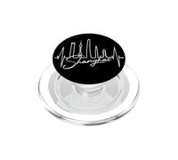Shanghai Skyline Battito del Cuore La Cina Amo Shanghai PopSockets PopGrip per MagSafe
