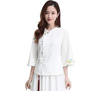 Shanghai Story 3/4 manica donna cinese top lino camicetta Qipao camicia, 27062, M