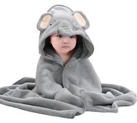 SHANGMAOYO Accappatoio Neonato Asciugamano per Bambini con Cappuccio, Asciugamani per Bambino In Pile di Corallo Neonato, Asciugamano da Bagno Fasciante per Bambino Assorbente per Regalo (Grigio)